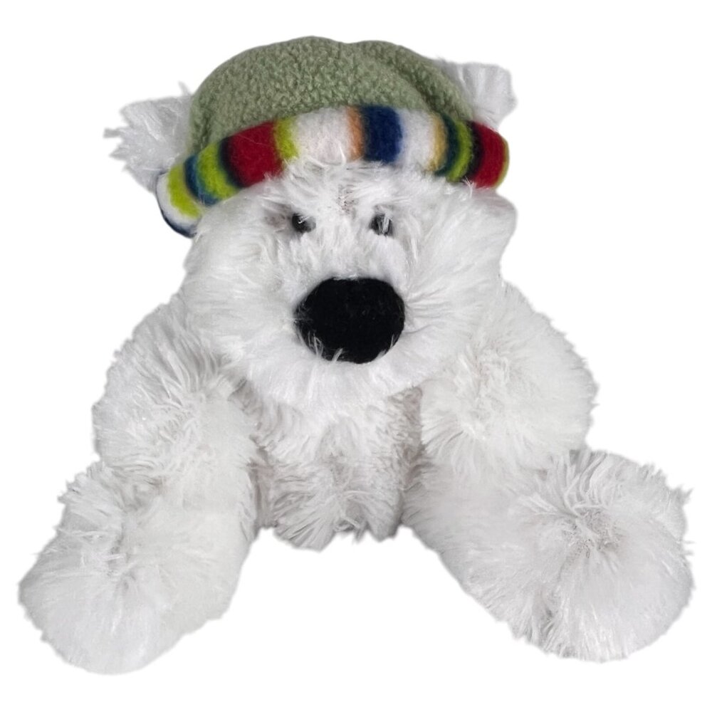 Russ Snowy Days Frosty Friends Polar Bear Plush 7” Stuffed Animal Toy Green Hat